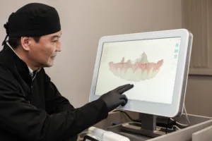 Dr. Rodolfo Segawa analisando caso na Allegra Odontologia